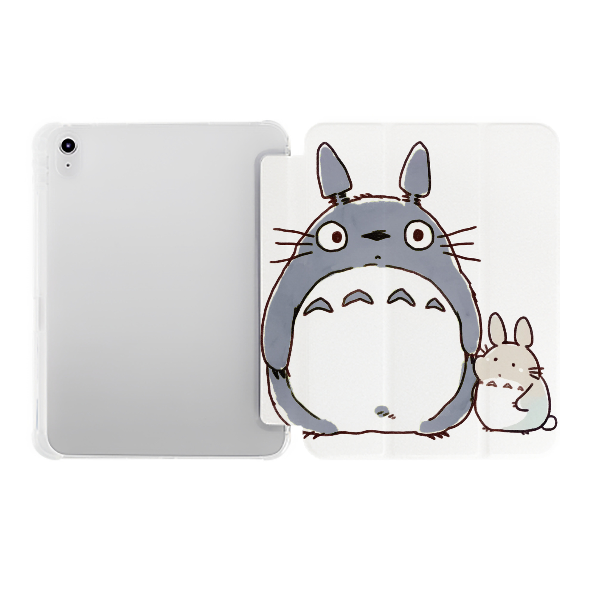 （画像用） となりのトトロ 草壁メイ 草壁サツキ My Neighbor Totoro Satsuki Kusakabe Mei Kusakabe IPad ケース ペン収納付き 三つ折りスタンド PUレザー×シリコン 対応機種9.5/10.5/10.9インチ
